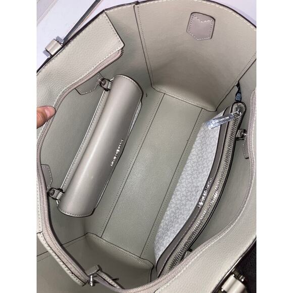 MICHAEL KORS TWO WAY GRAY PEBBLED CROSSBODY TOTE BAG - Picture 7 of 16